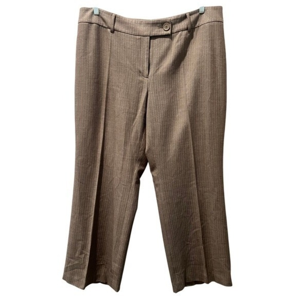 Apostrophe Woman's Tan‎ Herringbone Tailored Dress Pants Trousers 18W Academia